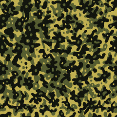 Seamless military camouflage texture. Army green hunting, camouflage background for textiles and design. Vector graphic illustration. Fashionable style