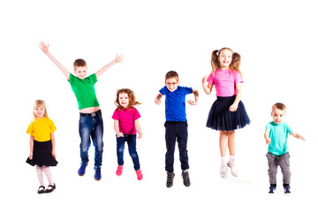 Obraz premium The happy kids jump