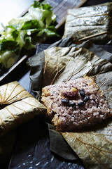Rice with lotus leaves