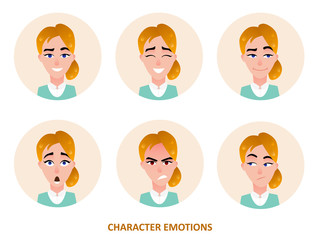 Character avatars emotions in circle