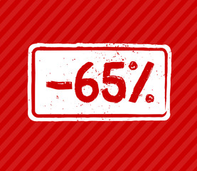 65 sale stamp red