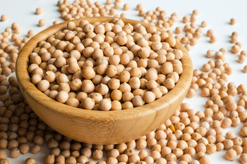 dry raw chickpeas in a bowl