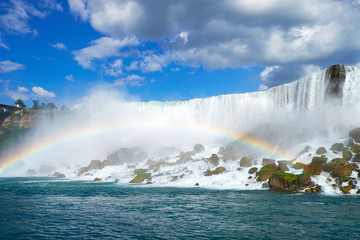 Canada, Niagara falls, travel, attractions, city, water, river, sky, nature, rainbow