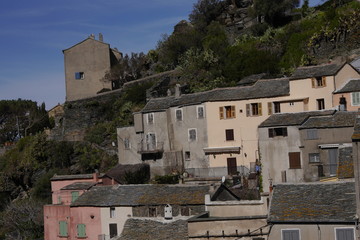 Fototapeta na wymiar Nonza - historische Küstenstadt auf Korsika 