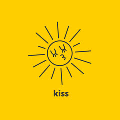 Smiley sun with rays