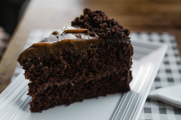 Piece of chocolate cake