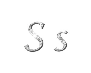 Shinning silver luxury typographic alphabet text word fonts