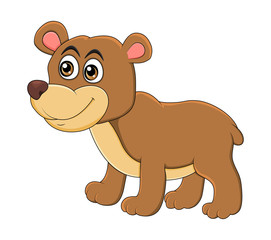 Cartoon bear animal isolated on white background