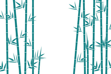 Fototapeta premium Green bamboo background. Vector illustration