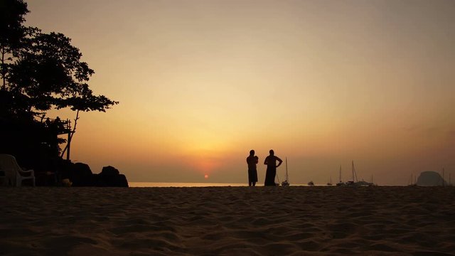 Timelapse of sunset beach, Koh Mook, Thailand