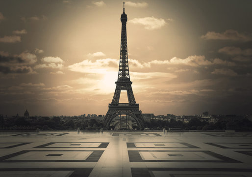 vista della Tour Eiffel dal trocadero