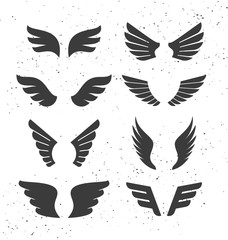 Naklejka premium Black Wings Set