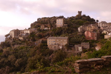 Fototapeta na wymiar Nonza - historische Küstenstadt auf Korsika