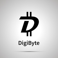 DigiByte cryptocurrency simple black icon