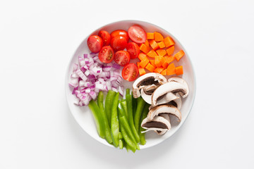 Colorful Vegetables on a White Background