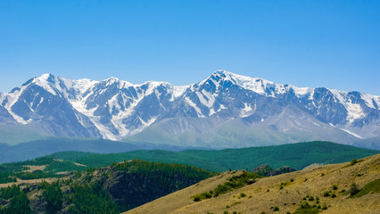 Beautiful mountain landscape, snow peaks, Altay republic, Russia