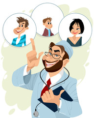 Family doctor and his patients