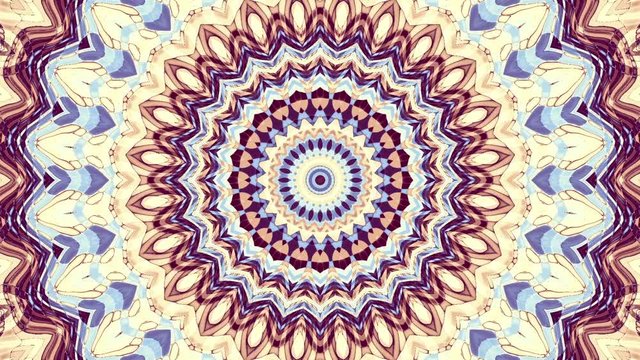 Spinning abstract ornamental vintage circle. Abstract footage in Art Nouveau style.