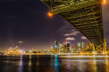 Sydney city skyline at night