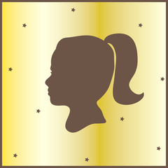 Silhouette girl profile face