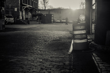 Traffic Cone Next to Parking Lot