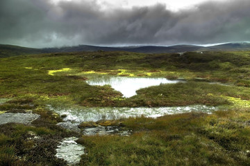 Scottish mountain landscape. Cairngorms, Angus, Aberdeenshire, Scotland.