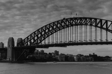 The bridge of Sydney during a cloudy day