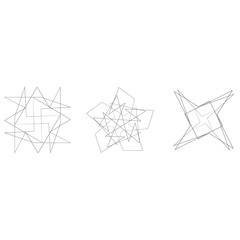 Geometric pattern symbols fractale pentagram astrology stamp label symbol amulet runes