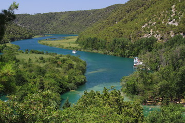 Fototapeta na wymiar Landscape in Krka National Park in Croatia 