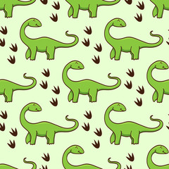 Cute cartoon dinosaurs pattern. Vector illustration