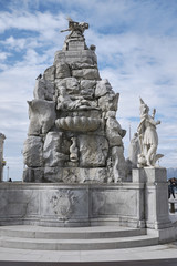 Trieste, Italy - March 19, 2018 : View of Fontana dei Quattro Continenti