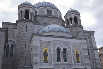 Trieste, Italy - March 19, 2018 : Santissima Trinita and San Spiridione temple
