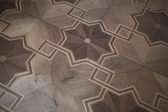 Varese, Italy - March 10, 2018 : Villa Panza wood floor