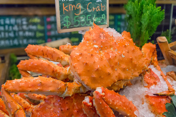Alaskan king crab,The Orange Giant Crabs on Ice.