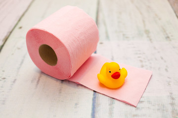 Duck on toilet paper