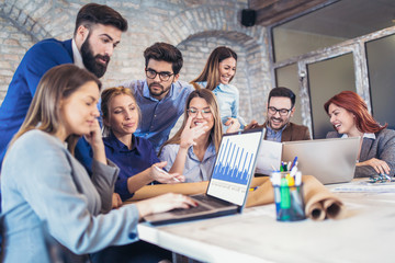 Group business people meeting to discuss ideas in modern office