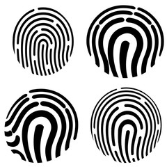 Empreintes digitale en 4 icônes © Atlantis