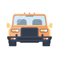 Sport utility vehicle. SUV. Pick up truck. Crossover SUV. Urban car. Front view vector illustration.