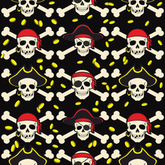 Seamless pattern of pirates