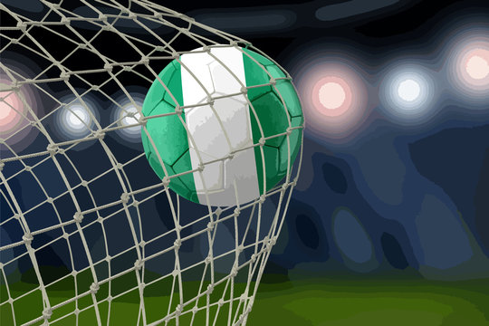 Nigerian soccerball in net