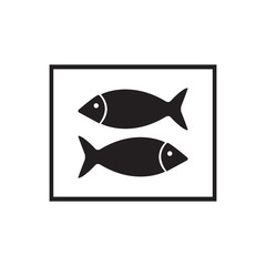 Fish Icon, isolated. Flat design.