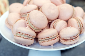 Tasty and beautiful pink dessert of France