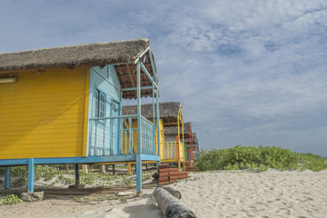 colored wood beach houses