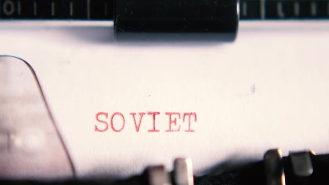 Typing "SOVIET UNION KGB" on an old typewriter with sound