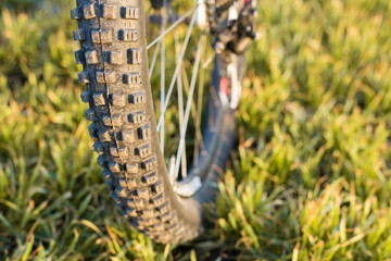 Close-up on a bicycle at the back,  Mountain Bike Protector