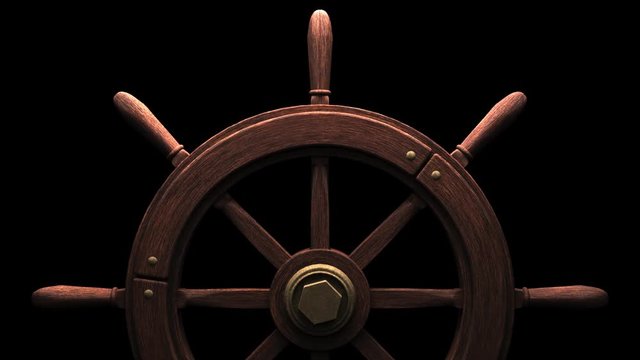 Rudder on black back background