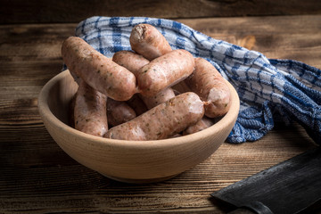 Boiled white sausage.