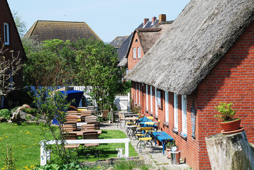 Dwellings on the Warft on the Hallig Hooge in north Friesland © Olaf
