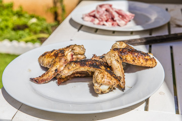barbecue meat in summer