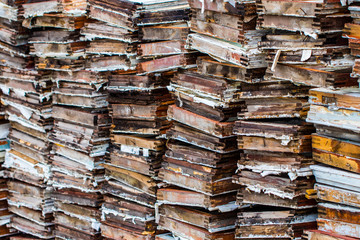 old wooden planks stacked for Background or Texture